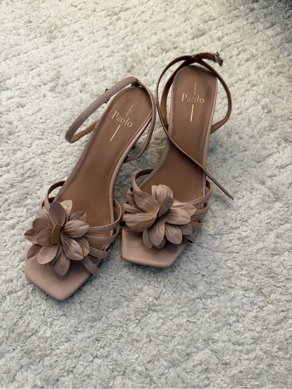 Paolo Dusty Pink Floral Ankle-Strap Heels